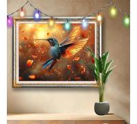 Pintura Diamante 5D DIY Paisaje,Kit Completo Diamond Painting Martín Pescador,Bordado Cuadros de Diamantes Kit para Decorativo el Hogar, Dibujos con Diamantes Regalo para Adultos (80x60cm) 58F-1035