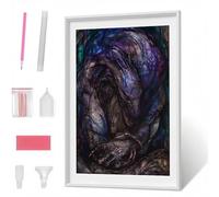 Pintura Diamante 5D para Adultos, Abstracto DragóN Diamond Painting Redondos Completo DIY, Decoración de Pared con Gemas, Punto de Diamante para Principiantes, Arte y Manualidades 40x50cm PJY1 B-B