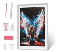 Pintura Diamante 5D para Adultos, Ala Mujer Diamond Painting Redondos Completo DIY, Decoración de Pared con Gemas, Punto de Diamante para Principiantes, Arte y Manualidades 60x80cm PJY1 B-7