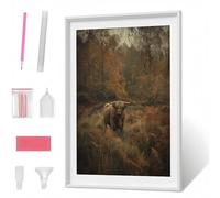 Pintura Diamante 5D para Adultos, Animal Buey Diamond Painting Redondos Completo DIY, Decoración de Pared con Gemas, Punto de Diamante para Principiantes, Arte y Manualidades 70 x 95cm PJY1 U-B