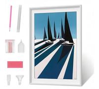 Pintura Diamante 5D para Adultos, Bote Paisaje Diamond Painting Redondos Completo DIY, Decoración de Pared con Gemas, Punto de Diamante para Principiantes, Arte y Manualidades 50 x 70 cm PJY1 B-P