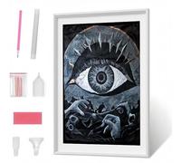 Pintura Diamante 5D para Adultos, Ojo Abstracto Diamond Painting Redondos Completo DIY, Decoración de Pared con Gemas, Punto de Diamante para Principiantes, Arte y Manualidades 40x50cm PJY1 Y-B