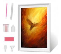 Pintura Diamante 5D para Adultos, PáJaro Animal Diamond Painting Redondos Completo DIY, Decoración de Pared con Gemas, Punto de Diamante para Principiantes, Arte y Manualidades 30 x 40cm PJY1 9-B