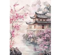 Pintura Diamante Adultos Arquitectura Diamond Painting Set para Adultos Paisaje, 5D Diamond Painting Kit Completo, Manualidades Adulte Pintura de Diamante, para Decor de Hogar 60x80cm, Model 382