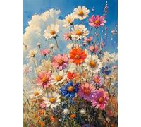 Pintura Diamante Adultos, Diamond Painting Abstracto Diamond Art Manualidades, 5D DIY Cristal Pintura de Diamante Flores Punto de Cruz Diamante Kit Completo, Decoracion Salon Modernos 50x70cm L-384