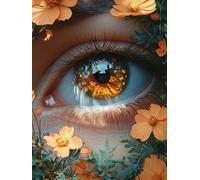 Pintura Diamante Adultos Flor Diamond Painting Set para Adultos Ojo, 5D Diamond Painting Kit Completo, Manualidades Adulte Bricolaje Pintura de Diamante, para Decoración de Hogar 70x90cm, Model 508