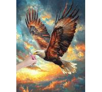 Pintura Diamante Águila Diamond Painting Kit Completo, DIY Diamond Painting Animales para Adultos, Dibujos con Diamantes Manualidades Adultos, Pintar con Diamantes para Decoración Pared, 30x40cm -3863
