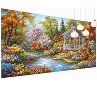 Pintura Diamante Árbol Diamond Painting Adultos Pabellón Diamond Painting Kit Completo 50x100 cm, 5D Cuadros Diamantes Kit Punto de Cruz Mosaico Cristal Art para Niños Decoración Pared Hogar S2-391
