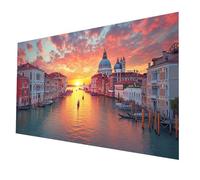 Pintura Diamante Atardecer Diamond Painting Adultos, 5D Diamond Painting Venecia, Cristal Artes Bordado Punto Cruz Dibujos con Diamantes 30 x 60cm Kit Manualidades Adultos para Regalo Mujer model-1360