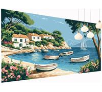 Pintura Diamante Costero Diamond Painting Adultos Paisaje Diamond Painting Kit Completo 30x60 cm, 5D Cuadros Diamantes Kit Punto de Cruz Mosaico Cristal Art para Niños Decoración Pared Hogar S2-355