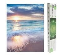 Pintura Diamante Cuadrados Paisaje 40x50 cm Diamond Painting Grande Bordado por Número Juego de Punto de Cruz para Adultos Diamantes 5D de 4 Unidades Love la Playa Paisaje Puesta de Sol Puzzles