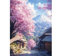 Pintura Diamante Japón Diamond Painting Kit Completo, DIY Diamond Painting Paisajes para Adultos, Dibujos con Diamantes Manualidades Adultos, Pintar con Diamantes para Decoración Pared, 50x70cm, -4863