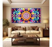 Pintura Diamante Kit Bordado Principiantes, 5D DIY Flor Mándala Dibujos con Diamantes, Diamond Painting Grande Paisaje Manualidades, Pintar con Diamantes para Cuadros Decoracion Salon Modernos 30x60cm