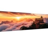 Pintura Diamante Manualidades Adultos Puesta de sol Paisaje Diamond Painting Kit Completo DIY Punto de Cruz Puzzle Diamantes 5D Bordado Dibujos con Diamantes para Decoración Pared Hogar 30x60cm K-2826