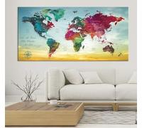 Pintura Diamante Mapamundi coloreado Diamond Painting Grande Punto de Cruz Kit Completo, Cuadros Square Diamantes 5D, Pintar con Diamantes Pintura por Numeros Adultos Regalos, Decor Hogar 60x120cm