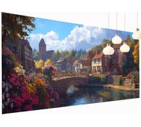 Pintura Diamante Paisaje Diamond Painting Adultos Ciudad Diamond Painting Kit Completo 70x140 cm, 5D Cuadros Diamantes Kit Punto de Cruz Mosaico Cristal Art para Niños Decoración Pared Hogar S2-308