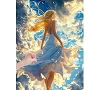 Pintura Diamante Princesa Diamond Painting Kit Completo, DIY Diamond Painting Anime para Adultos, Dibujos con Diamantes Manualidades Adultos, Pintar con Diamantes para Decoración Pared, 90x120cm -4171