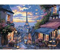 Pintura Diamante Pueblos Y Ciudades Paisaje, Diamond Painting Adultos, 5D DIY Cuadros de Diamantes niños, Punto de Cruz de Pintura de Diamante para Decoración de Paredes Familiares, Regalo 30x20cm P82