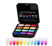 Pintura En Gel | Bálsamo De Neón Arte DIY Sin Lavado | Pintura en Gel para Uñas con 12 Colores,Para Mujer Adolescente Novia Mamá Principiante Salón Hogar Viaje