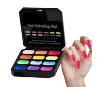 Pintura En Gel - Paleta de Bálsamo Neón Sin Necesidad de Lavado,Pintura en Gel para Uñas con 12 Colores,para Mujer, Señorita, Adolescente, Novia, Madre, Principiante, uso en Salón y Hogar