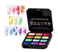 Pintura en Gel | Paleta Mezcladora Artística Hágalo Usted Mismo Sin Lavado,Paleta 12 Colores Gel Uñas Con Degradado Para Pintar,Para Mujer Adolescente Novia Mamá Principiante Salón Hogar Viaje