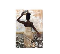 Pintura en lienzo con corona de reina africana, póster e impresiones de Freedom Women, imágenes de arte de pared nórdico, impresiones para sala de estar de 60 x 80 cm sin marco