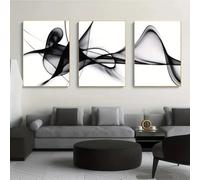 Pintura en lienzo con impresión musulmana, caligrafía islámica, Corán, arte de pared abstracto gris, pósteres, imágenes para decoración del hogar y sala de estar (30 x 45 cm, 3 piezas/sin marco)