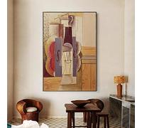 Pintura en lienzo de guitarra abstracta moderna de Pablo Picasso, carteles europeos, impresiones, obras de arte, decoración de pared para sala de estar, 19,6 "x 29,5" (50x75cm), sin marco