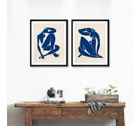Pintura en lienzo de Henri Matisse desnuda azul, reproducción de arte abstracto, ilustración minimalista, arte de pared para sala de estar, decoración del hogar, 50 x 70 cm, 2 piezas sin marco
