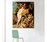 Pintura en lienzo de Peter Paul Rubens «La unión de la tierra y el agua», obra de arte para decoración de paredes del hogar (60 x 80 cm, sin marco)