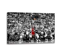 Pintura en lienzo Michael Jordan Vs Jazz Last Shot murales impresiones de póster para sala de estar decoración del hogar regalo de ventilador (30 x 50 cm (sin marco))