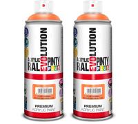 PINTURA EN SPRAY PINTYPLUS EVOLUTION 520CC FLUOR.NARANJA F143 (Paquete de 2)