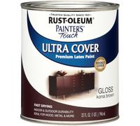 Pintura esmaltada con pincel Rust-Oleum 1977502 Painters Touch Latex 1 cuarto (paquete de 1) marrn Kona brillante 32 onzas lquidas