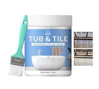 Pintura esmaltada de baño blanca, kit de acabado para bañera y azulejos, pintura para azulejos de baño, ducha, kit a base de agua, bañera de secado rápido para fregaderos, encimeras, suelos