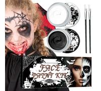Pintura Facial Blanca Y Negra: Juego De Disfraces De Pintura Corporal, Pinturas Para La Piel De Cobertura Total | Kit De Pintura Facial Para Bebé, Kit De Pintura Corporal Profesional Grande De 30g Par