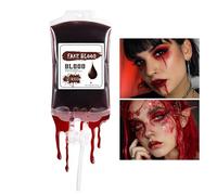Pintura facial líquida: maquillaje de Halloween impermeable, colores de pintura azul rojo | Suministros del festival de fiesta de disfraces de terror, paleta cosmética de arte corporal de larga duraci