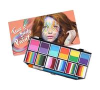 Pintura facial y corporal | Kit de pintura facial, paleta de maquillaje para disfraces | Kit de pintura facial a base de agua de 12 colores, paleta de maquillaje para cosplay, pintura ar