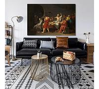 Pintura famosa La muerte de Sócrates Pintura en lienzo Pósteres e impresiones Imagen de arte de pared para sala de estar Decoración para el hogar 50x70cm (20x28in) Sin marco