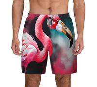 Pintura Flamingo impresión hombres elegante funcionalidad traje de baño transpirable playa Pantalones cortos surf gimnasio pesca