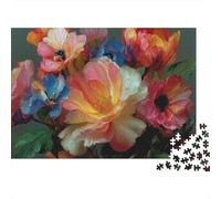 Pintura Floral Arte Puzzle 1000 Piezas De Cartón Grueso Conjunto De Rompecabezas Anti Estrés Adultos para Actividad Fuzzle Después De La Escuela como Regalo Original 38x26cm/1000pcs
