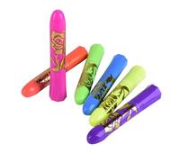 Pintura fluorescente | Kit de maquillaje de 3,94 pulgadas | Pintura corporal | Stick UV lavable para niños y adultos, 6 colores brillantes, fácil de eliminar para Halloween y cosplay