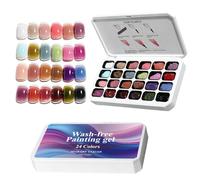 Pintura Gel,Paleta de Veinticuatro Colores para Manicura Francesa - Colores de Gel para Uñas,Para Principiantes Mujeres Niñas Hogar Salón Viaje Spa Estudio