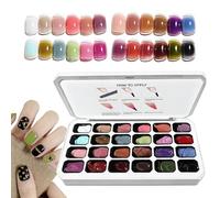 Pintura Gel | Paleta de Veinticuatro Colores para Manicura Francesa | Colores de Gel para Uñas - Para Principiantes Mujeres Niñas Hogar Salón Viaje Spa Estudio