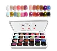 Pintura Gel - Paleta de Veinticuatro Colores para Manicura Francesa,Esmalte en Gel | para, Spa, Salón, Hogar, Viajes, Principiantes, Mujeres y Niñas