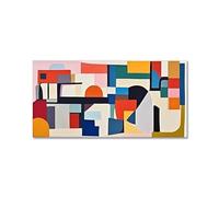 Pintura geométrica abstracta vibrante, arte moderno en lienzo a gran escala, decoración para el hogar, sala de estar, pasillo, cuadros de pared (30x60cm/marco interior)