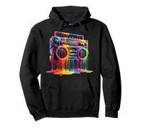 Pintura Goteando Boombox Old-School 80S Hip Hop Street Style Sudadera con Capucha
