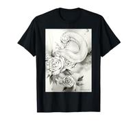 Pintura japonesa, serpiente blanca, arte japonés, espiritual Camiseta