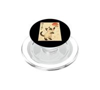 Pintura Japonesa Ukiyo-E de Mariposa de Gato siamés Kawaii PopSockets PopGrip para MagSafe