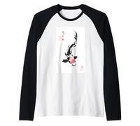 Pintura japonesa Zen Koi Fish Buena fortuna y fuerza Camiseta Manga Raglan