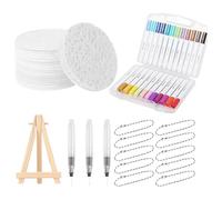 Pintura mágica Puffy - Kit de pintura de textura de espuma de papel y papel de metal | Conveniente Pintingg Kitt Practical Art Supplies | Esponjas de lona para viajes escolares adultos en casa